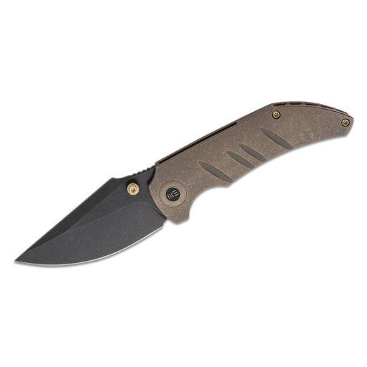 WE Knife Riff-Raff WE22020B-1 - Black Stonewashed CPM 20CV Blade, Bronze Titanium Handle