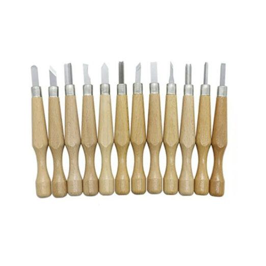Knife Depot 12 Piece Wood Carving Chisel Set (SK7 Various Blades with ...