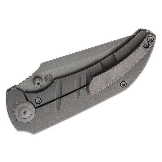 WE Knife Riff-Raff WE22020B-3 - Grey Stonewashed CPM 20CV Blade, Grey Titanium Handle