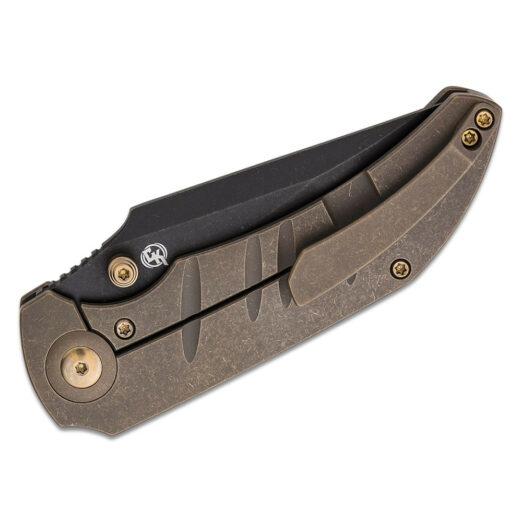 WE Knife Riff-Raff WE22020B-1 - Black Stonewashed CPM 20CV Blade, Bronze Titanium Handle