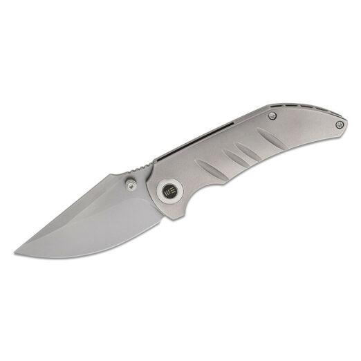 WE Knife Riff-Raff WE22020B-4 - Polished Bead Blasted CPM20CV Blade, Polished Bead Blasted Titanium Handle