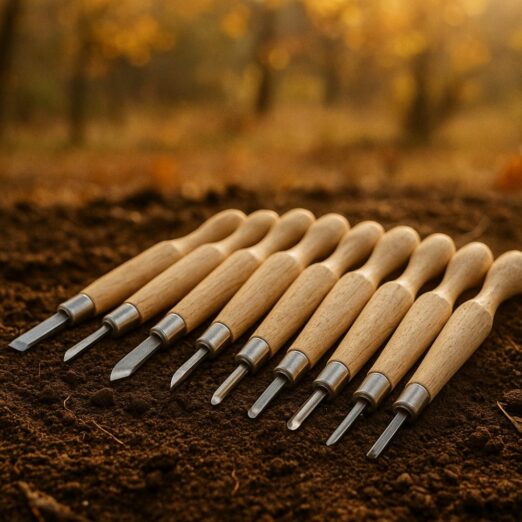 Knife Depot 12 Piece Wood Carving Chisel Set (SK7 Various Blades with Ergonomic Handles)