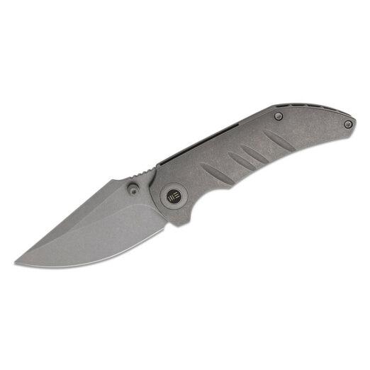 WE Knife Riff-Raff WE22020B-3 - Grey Stonewashed CPM 20CV Blade, Grey Titanium Handle