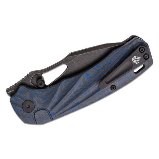 QSP Hornbill QS146-B2, Blue Carbon Fibre with Black Stonewashed S35VN Blade