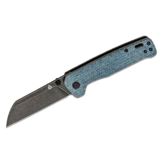 QSP Penguin QS130-B2, Blue Jean Micarta with Black Stonewash D2 Blade