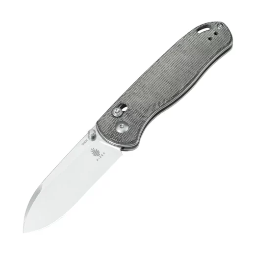 Kizer Vanguard Drop Bear V3619C3 - Stonewashed 154CM Blade, Clutch Lock, Black Micarta Handles