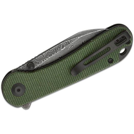 CIVIVI Elementum C18062AF-DS1 - Green Canvas Micarta with Damascus Wharncliffe Blade