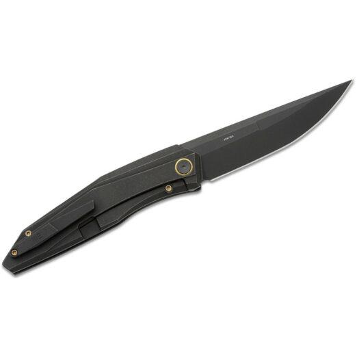 WE Knife Co. Cybernetic WE22033-1 Limited Edition - Black Stonewashed Titanium with Black Stonewash CPM20CV Straight Back Blade