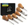 BeaverCraft SC05 Woodcarving Chisel Set with Palm Handles