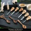 BeaverCraft SC05 Woodcarving Chisel Set with Palm Handles