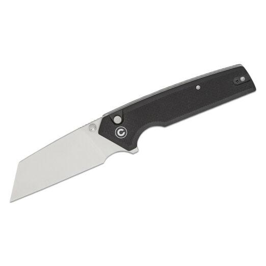 CIVIVI Amirite C23028-2 Coarse Black G10, Button Lock, with Nitro-V Satin Reverse Tanto Wharncliffe Blade