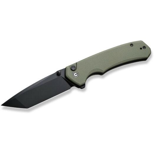 CIVIVI Button Lock Brazen C19059C-2, OD Green G10 with Black 14C28N Tanto Blade