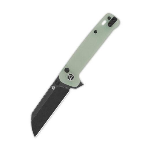 QSP Penguin Button Lock QS130BL-B2, Jade G10 with Black Stonewashed 14C28N Blade