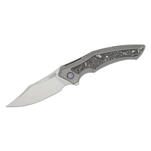 WE Knife Co. Orpheus WE23009-2, Titanium Handles with Aluminium Foil Carbon Fibre Inlays, and Hand Rubbed Satin CPM-20CV Blade