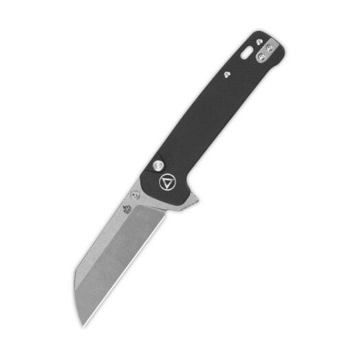 QSP Penguin Button Lock QS130BL-A1, Black G10 with Stonewashed 14C28N Blade