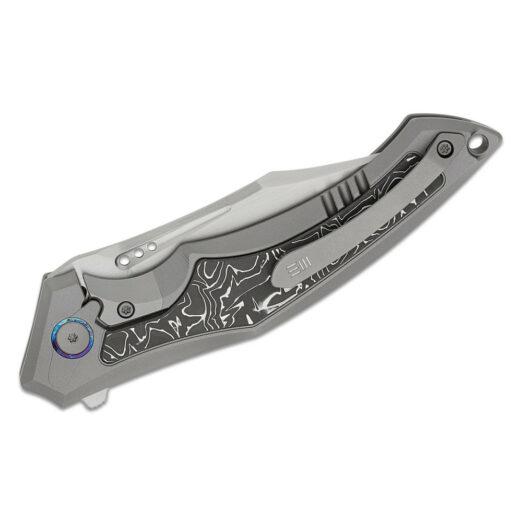 WE Knife Co. Orpheus WE23009-2, Titanium Handles with Aluminium Foil Carbon Fibre Inlays, and Hand Rubbed Satin CPM-20CV Blade