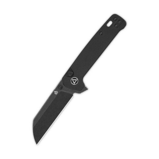 QSP Penguin Button Lock QS130BL-A2, Black G10 with Black Stonewashed 14C28N Blade