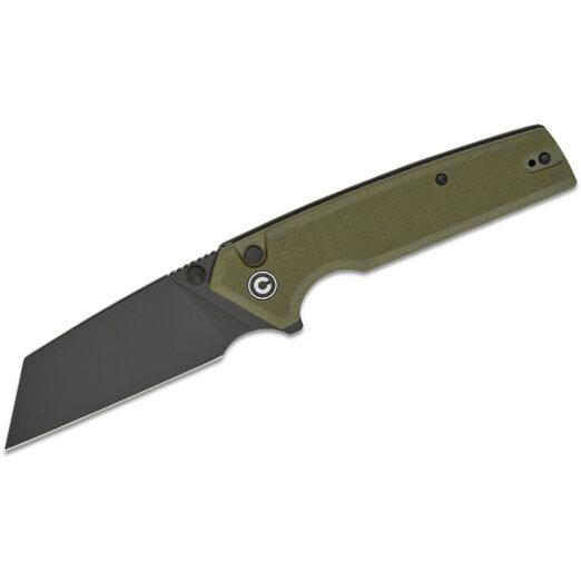 CIVIVI Amirite C23028-3 Button Lock, Coarse OD Green G10 with Nitro-V Black Reverse Tanto Wharncliffe Blade