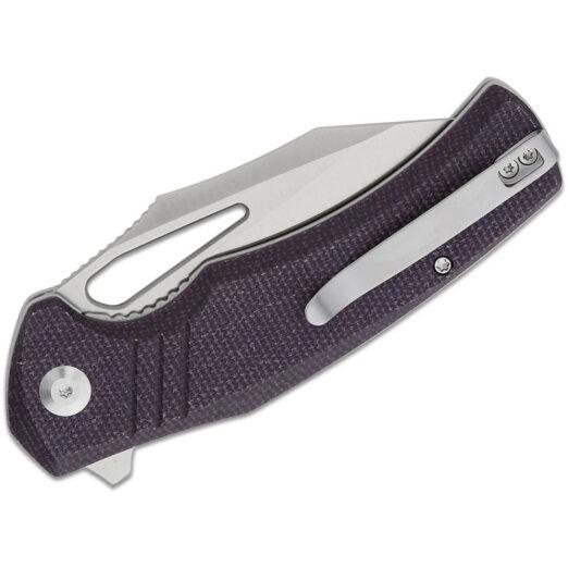 CIVIVI BullTusk C23017-3, Purple Canvas Micarta with Satin 14C28N Blade