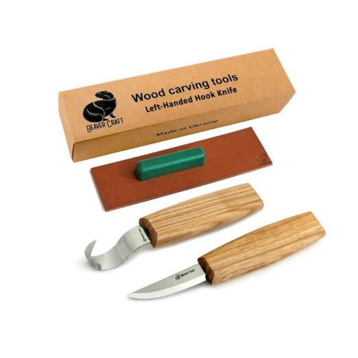 Beaver Craft S01L Basic Spoon Carving Kit for Left-Handed Beginners