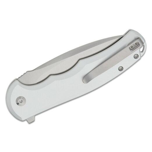 CIVIVI Button Lock Praxis C18026E-2, Silver Aluminium with Satin Nitro-V Blade