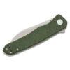 QSP Otter QS140-E1, Stonewashed 14C28N Modified Sheepsfoot Blade, Green Canvas Micarta Handles