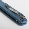 Vosteed Raccoon Top Liner Lock - 3.25" Satin 14C28N Blade, Blue Micarta Handle - A2905