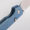 Vosteed Raccoon Top Liner Lock - 3.25" Satin 14C28N Blade, Blue Micarta Handle - A2905