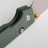 Vosteed Raccoon Top Liner Lock - 3.25" Stonewashed 14C28N Blade, Green Micarta Handle - A2904
