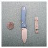Vosteed Raccoon Top Liner Lock - 3.25" Satin 14C28N Blade, Blue Micarta Handle - A2905