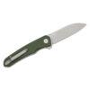 QSP Otter QS140-E1, Stonewashed 14C28N Modified Sheepsfoot Blade, Green Canvas Micarta Handles