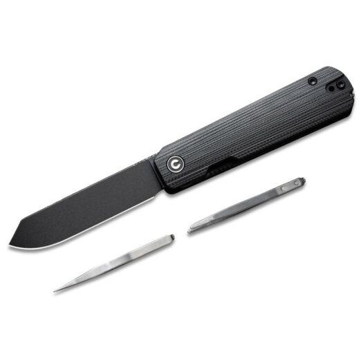 CIVIVI Sendy C21004B-2, Black G10, Black Stonewashed Nitro-V Spey Blade