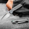 Vosteed Psyop - 3.32" Satin Elmax Blade, Patterned Titanium Handle, Top Liner Lock - A2202