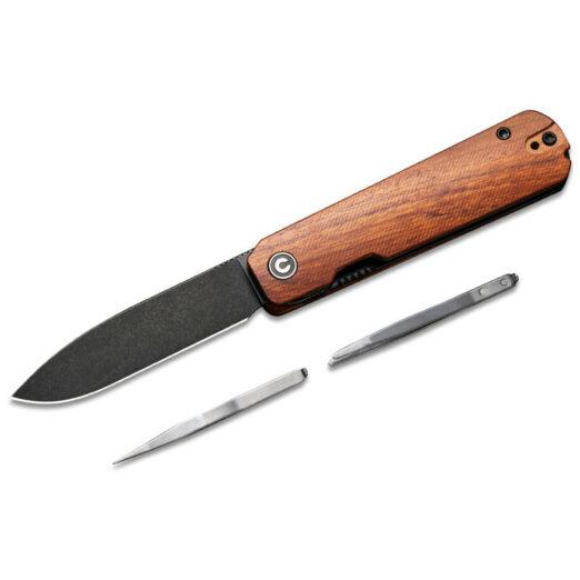 CIVIVI Sendy C21004A-2, Guibortia Wood, Black Stonewashed Nitro-V Blade