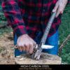 BeaverCraft BSH2 Glacier - 4.13" Carbon Steel Fixed-Blade Bushcraft Knife with Walnut Handle and Leather Cover