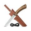 BeaverCraft BSH1 Dune - 4.92" Carbon Steel Fixed-Blade Bushcraft Knife with Walnut Handle and Leather Cover