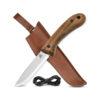 BeaverCraft BSH2 Glacier - 4.13" Carbon Steel Fixed-Blade Bushcraft Knife with Walnut Handle and Leather Cover