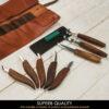 BeaverCraft S18X Premium Wood Carving Set with Walnut Handles and Leather Tool Roll