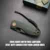Vosteed Acorn - 2.93" Black Stonewash 14C28N Blade, Green Micarta Handle, Liner Lock - A3303