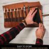 BeaverCraft S18X Premium Wood Carving Set with Walnut Handles and Leather Tool Roll