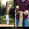 BeaverCraft BSH1 Dune - 4.92" Carbon Steel Fixed-Blade Bushcraft Knife with Walnut Handle and Leather Cover