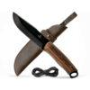 BeaverCraft BSH4 Dusk - 4.92" Coated Carbon Steel Fixed-Blade Bushcraft Knife with Walnut Handle and Leather Cover