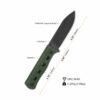 QSP Canary QS155-C2 Fixed Blade - Green Micarta, Black Stonewashed Cr8Mo2VSi and Kydex Pouch