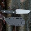 Vosteed Mink D0103 - 3.99" Nitro-V Fixed Sheepsfoot Blade, Black Micarta Handle