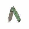 QSP Kali QS159-E2, Green Milled Aluminium Handle with Champagne Ceramic Coated 14C28N Blade, Button Lock
