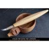 BeaverCraft SK4S Open Curve Spoon Knife with Leather Cover