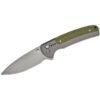 CIVIVI Sentinel Strike II C22025D-2, 3.7" Stonewashed Nitro-V Blade, Grey Aluminium Handles with OD Green FRN Integral Backspacer Inlay, Button Lock