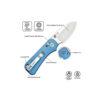 CIVIVI Baby Banter 2 C23074-1, 2.34" Satin Nitro-V Blade, Blue Machined Aluminium Handles, Crossbar Lock