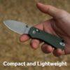CIVIVI Baby Banter 2 C23074-3, 2.34" Stonewashed Nitro-V Blade, Green Canvas Micarta Handles, Crossbar Lock