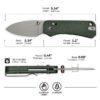 CIVIVI Baby Banter 2 C23074-3, 2.34" Stonewashed Nitro-V Blade, Green Canvas Micarta Handles, Crossbar Lock
